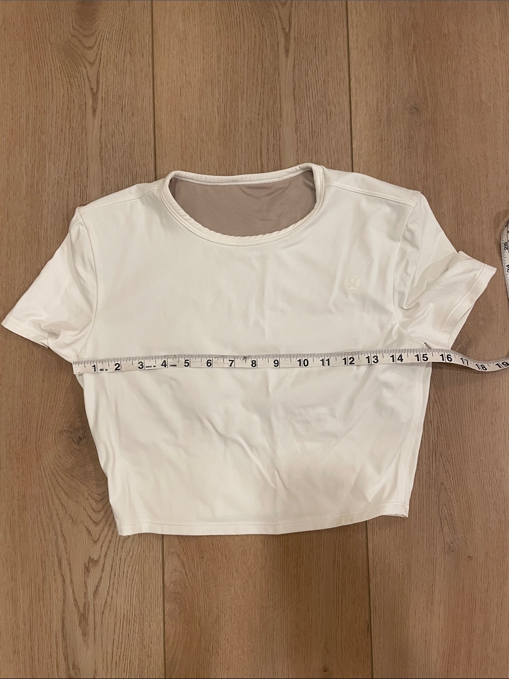 lululemon athletica White Cropped Crew Tee